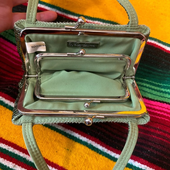 Whiting and Davis Green Metallic Mesh mini bag - Picture 5 of 9